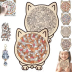 135-Piece Morandi-Colored Cat Shaped Wooden Jigsaw Puzzle